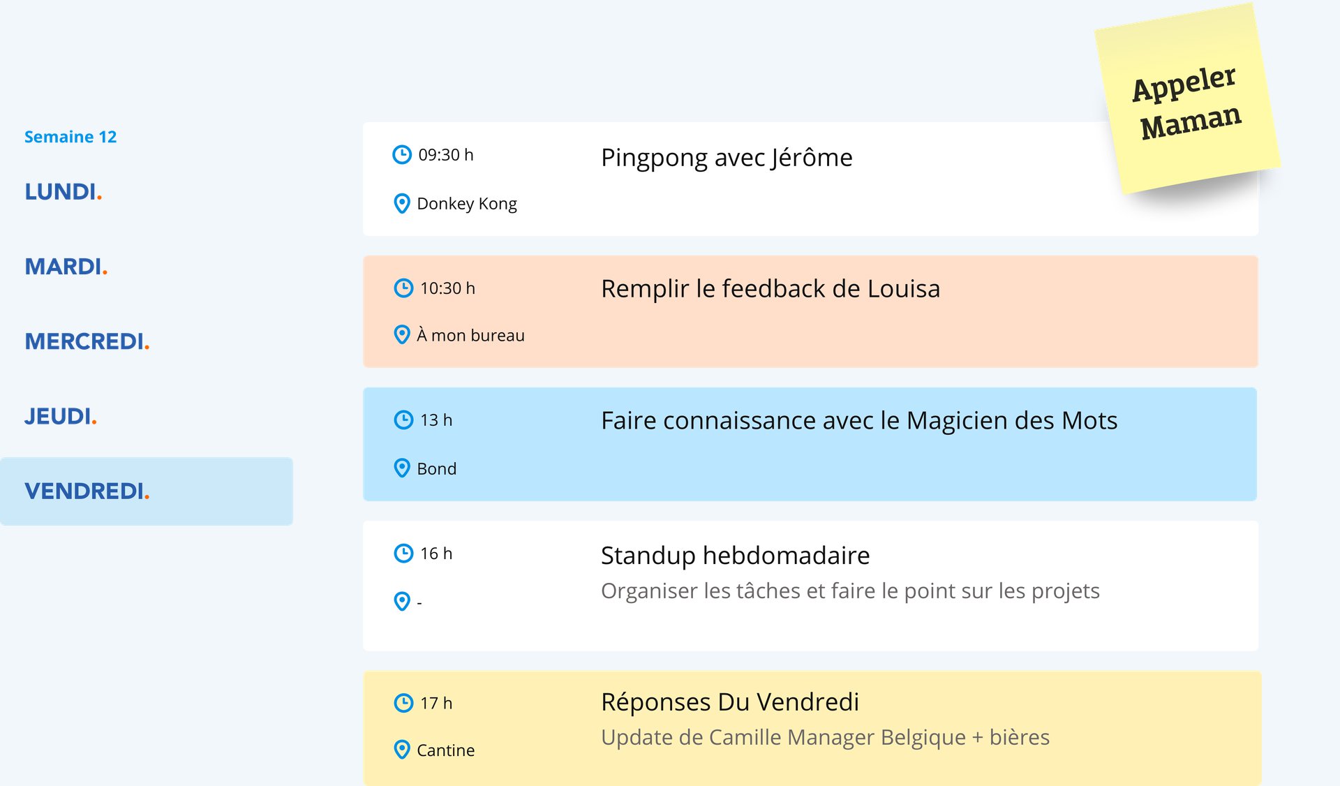 BE-FR-Kalender Algemeen